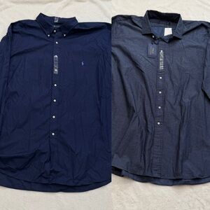 NWT Lot of 2 Polo Ralph Lauren 4LT Big & Tall Men's Long Sleeve Button Up Shirts